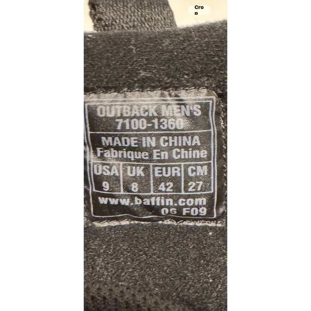 Baffin Mens Outback Size 9 Two Toned Extreme Weather Boots